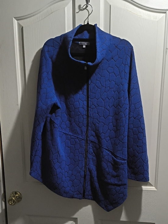 Habitat Jackets & Blazers - Habitat Royal Blue Textured Zip-Up Peacoat